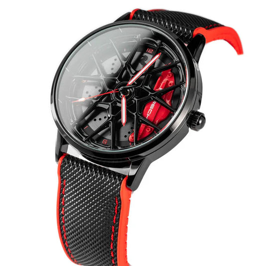 Men Watch Car Wheel Hub Dial 3D Waterproof Sports Watch